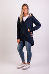 Navy and pink check zip cardi - more out Sunday evening 19th May (sizes S-3xl)