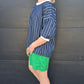 Peony Top- denim stripe