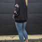 Gracie Top - black/floral/ stripe