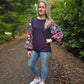 Lisa top - navy/fushia floral