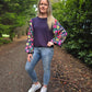 Lisa top - navy/fushia floral