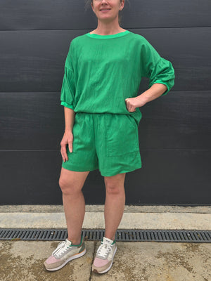 Linen shorts - Green