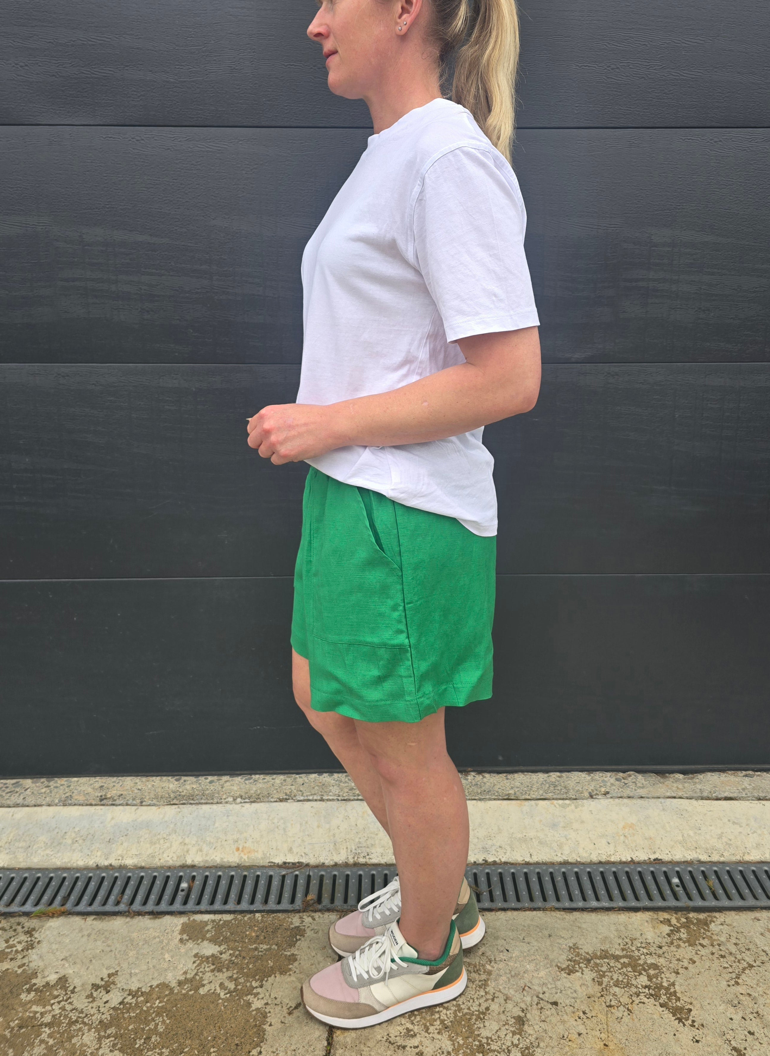 Linen shorts - Green