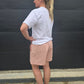 Linen shorts - dusky pink