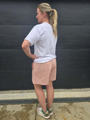 Linen shorts - dusky pink