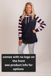 Harper hoodie - Navy/pink