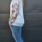Gracie Top - white/floral/ stripe