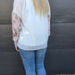 Gracie Top - white/floral/ stripe