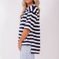 Weekender short sleeve sweat- Navy & white stripe