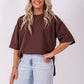 Weekender short sleeve sweat- Chocolate