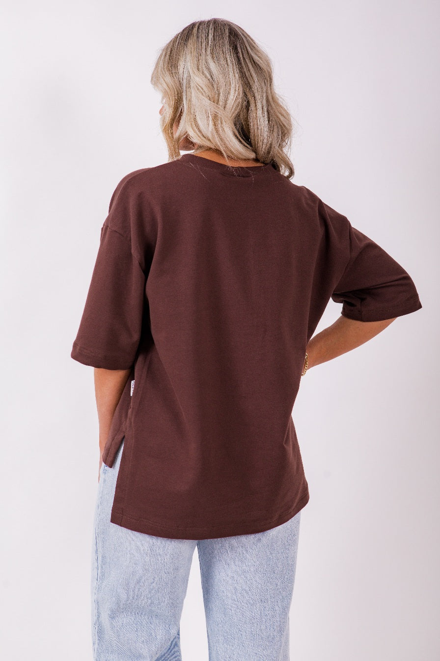 Weekender short sleeve sweat- Chocolate