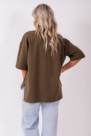 Weekender short sleeve sweat- khaki