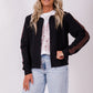 Short curve neck cardi - Blk/choc