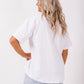 Boxy Tee - White/Chocolate line floral