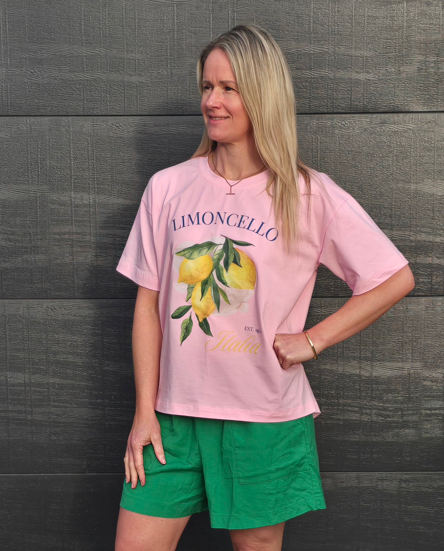 Boxy Tee - pink/ limoncello
