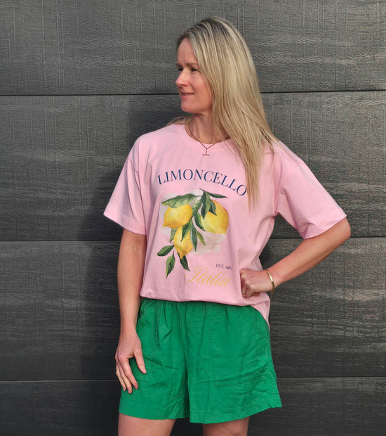 Boxy Tee - pink/ limoncello