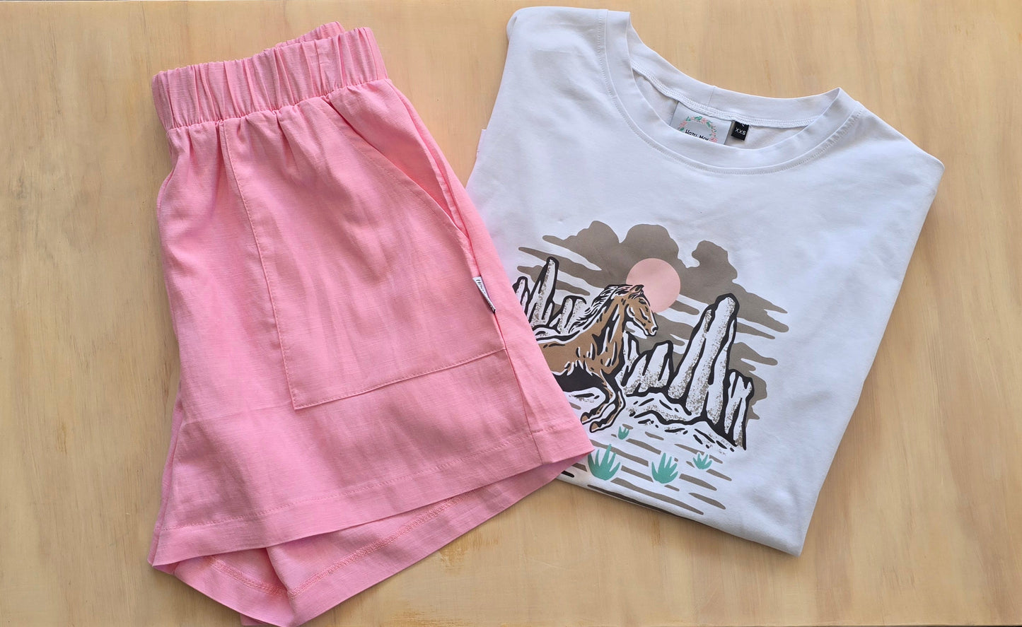 Linen shorts - pink