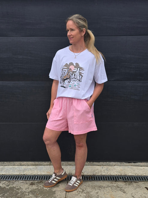 Linen shorts - pink