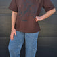 Boxy Tee - Chocolate/ cow girl-Blk