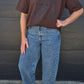 Boxy Tee - Chocolate/ cow girl-Blk
