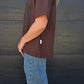 Boxy Tee - Chocolate/ cow girl-Blk