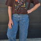 Boxy Tee - Chocolate/cow girl colour