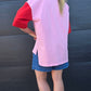 Weekender short sleeve sweat- pink & paprika