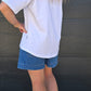 Boxy Tee - white/riding into sunset