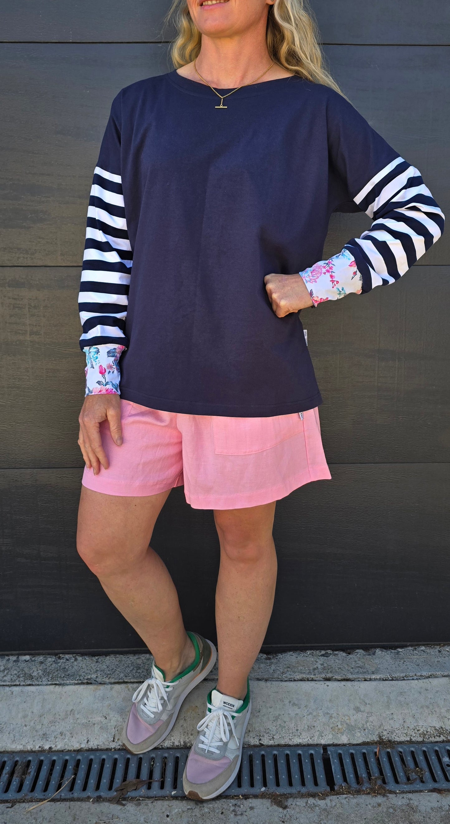 Taylor Top - Navy/stripe/floral