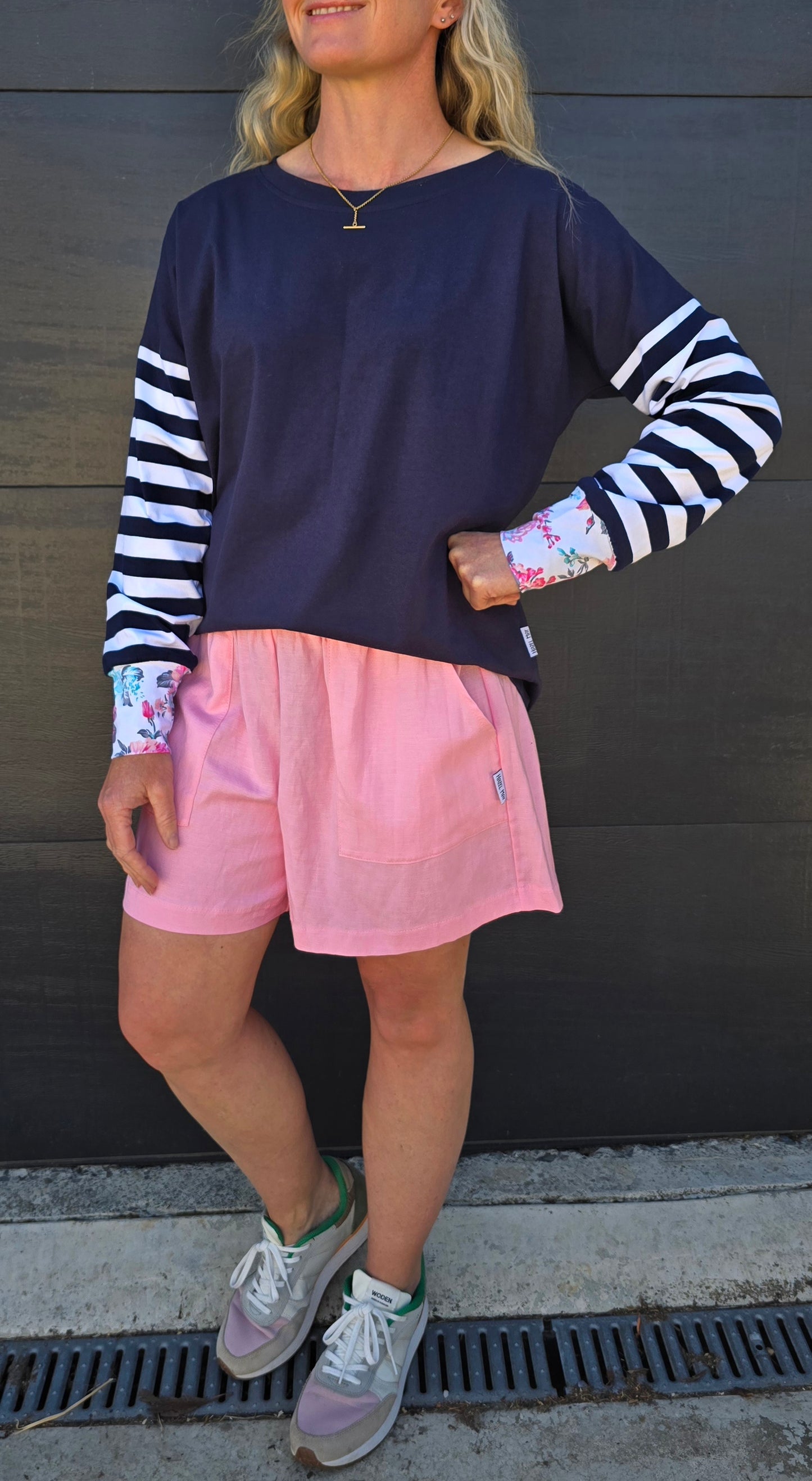 Taylor Top - Navy/stripe/floral