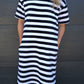 Tee dress- navy/white