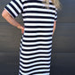 Tee dress- navy/white