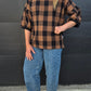 Peony Top- Black/nutmeg check