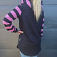 Harper hoodie - Black/mauve