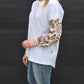 Taylor Top - white & white floral
