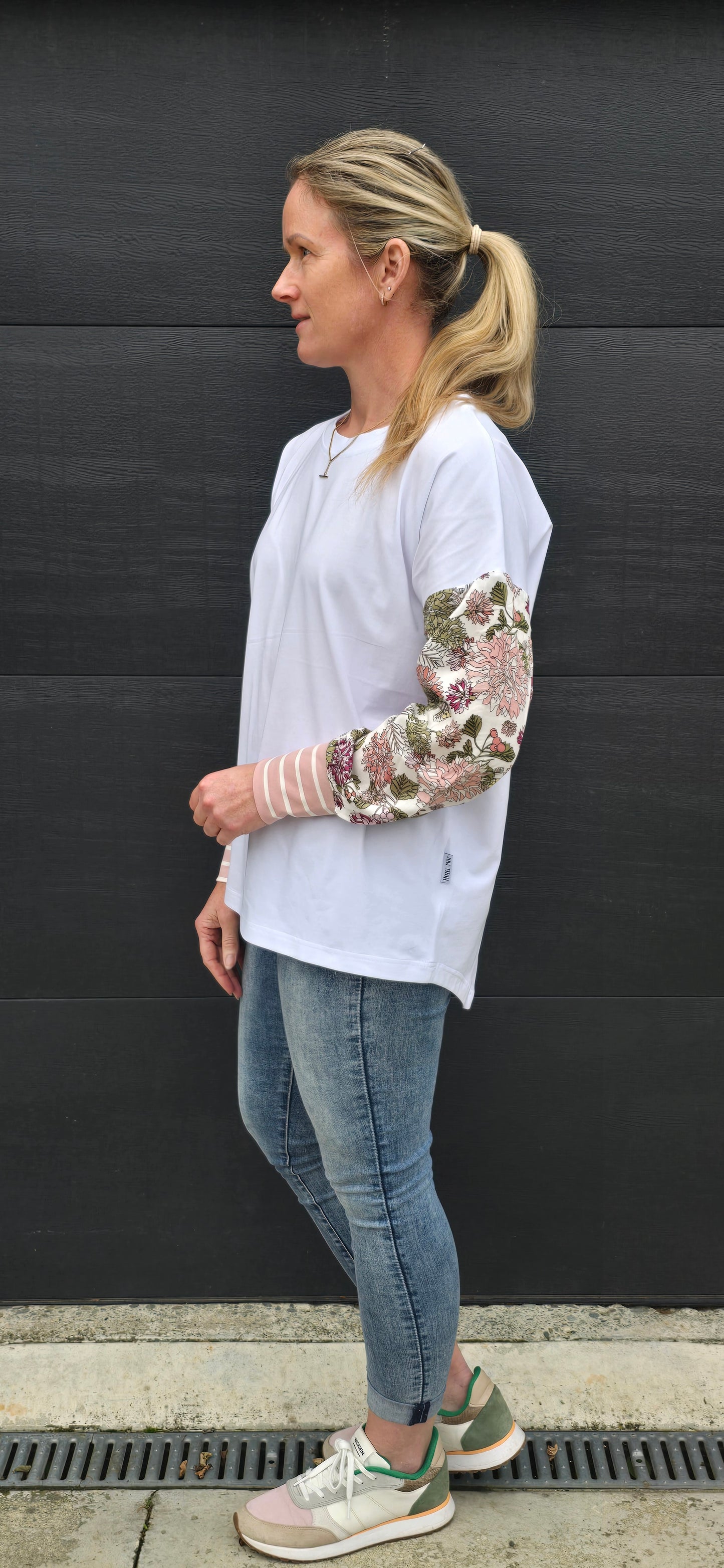 Taylor Top - white & white floral