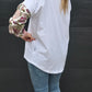Taylor Top - white & white floral