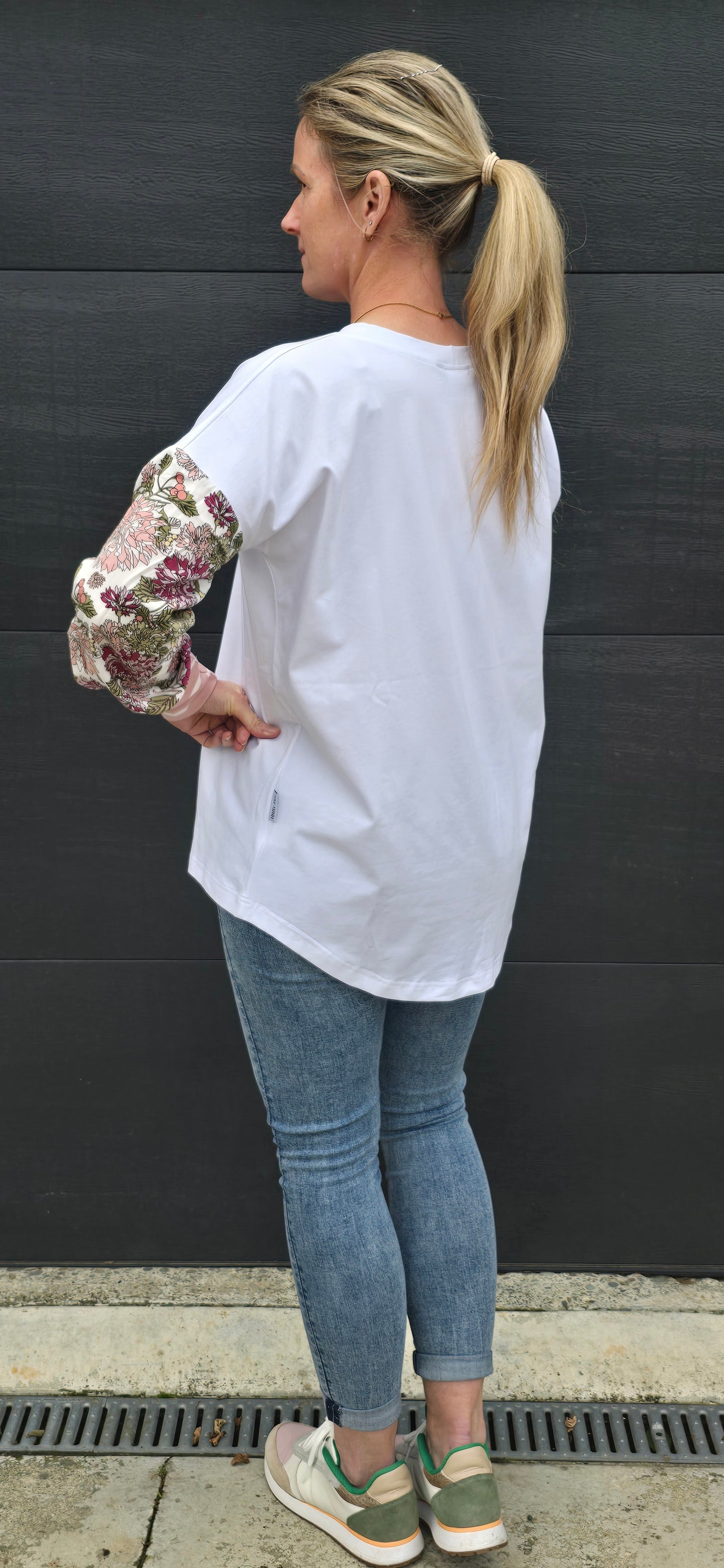 Taylor Top - white & white floral