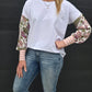 Taylor Top - white & white floral