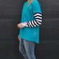 Taylor Top - Turquoise/stripe/floral