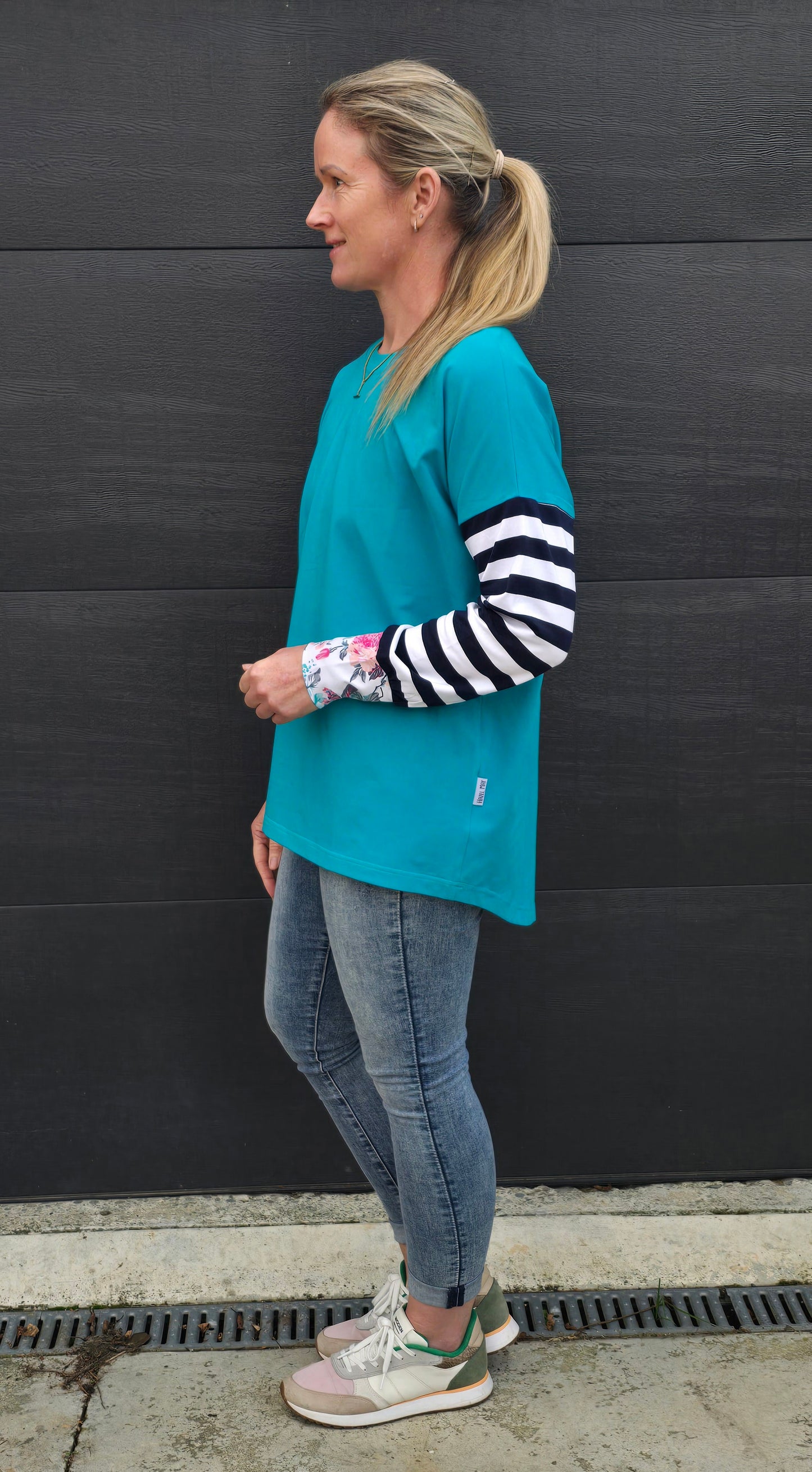 Taylor Top - Turquoise/stripe/floral