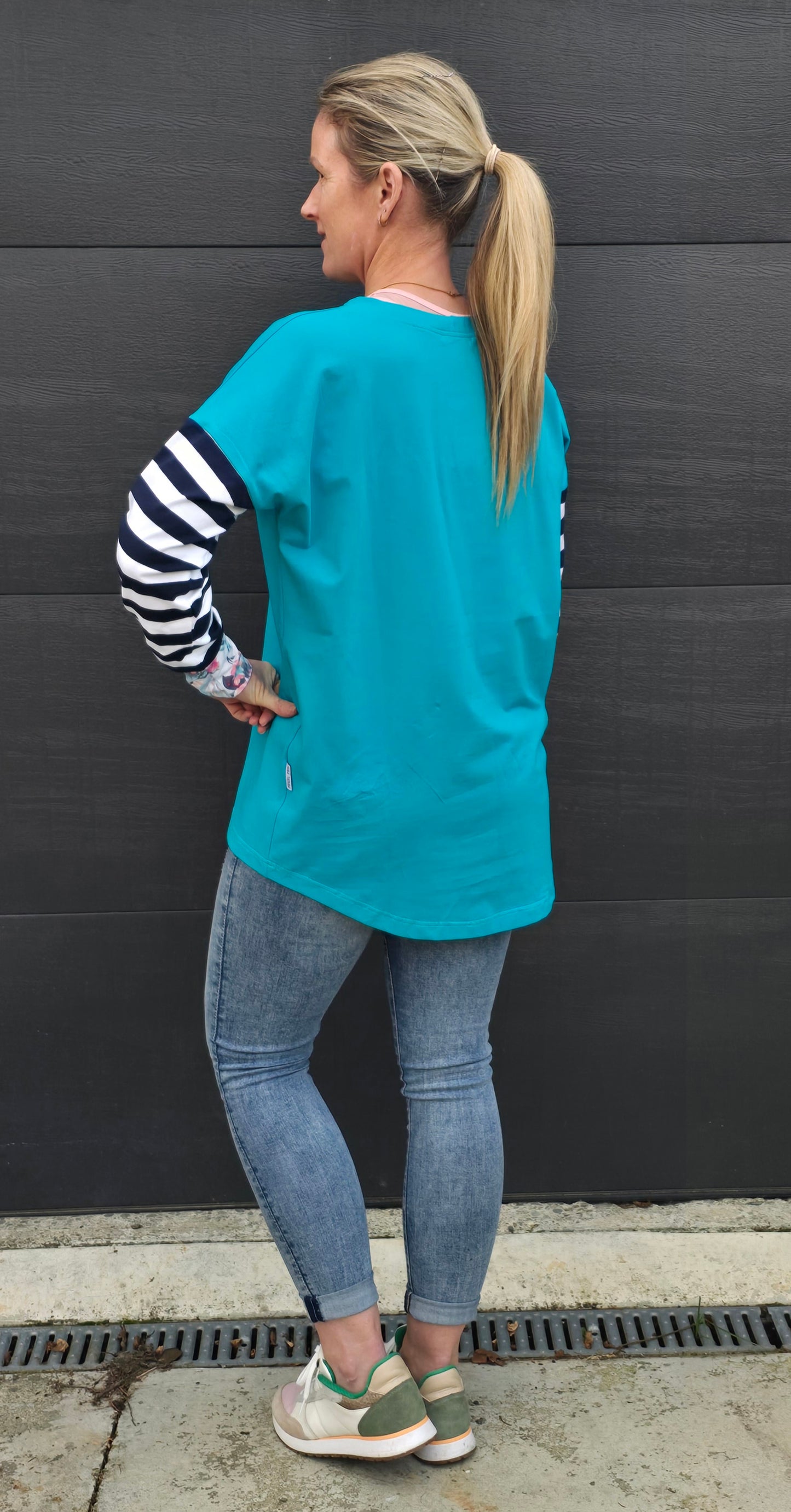 Taylor Top - Turquoise/stripe/floral