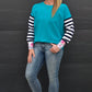Taylor Top - Turquoise/stripe/floral