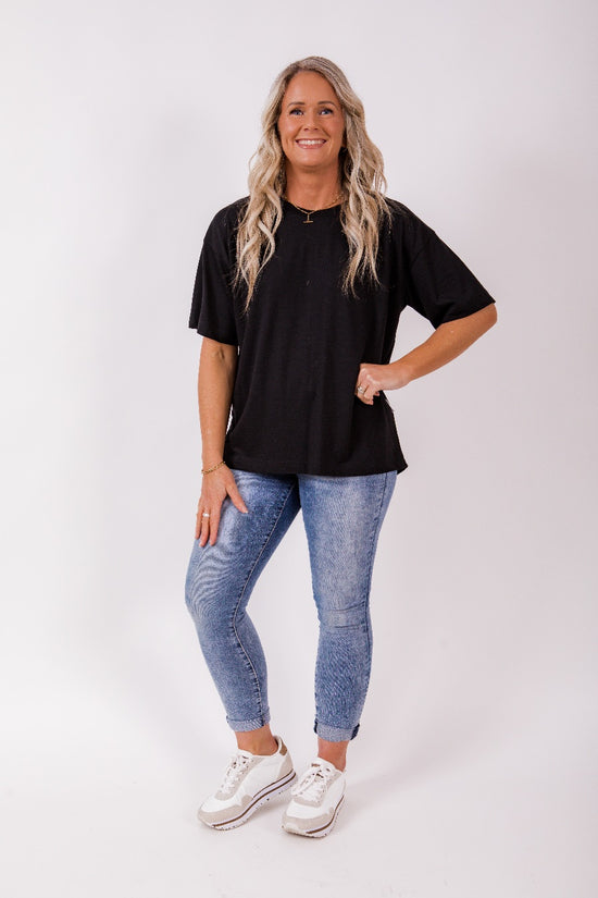 Boxy Tee - merino blk