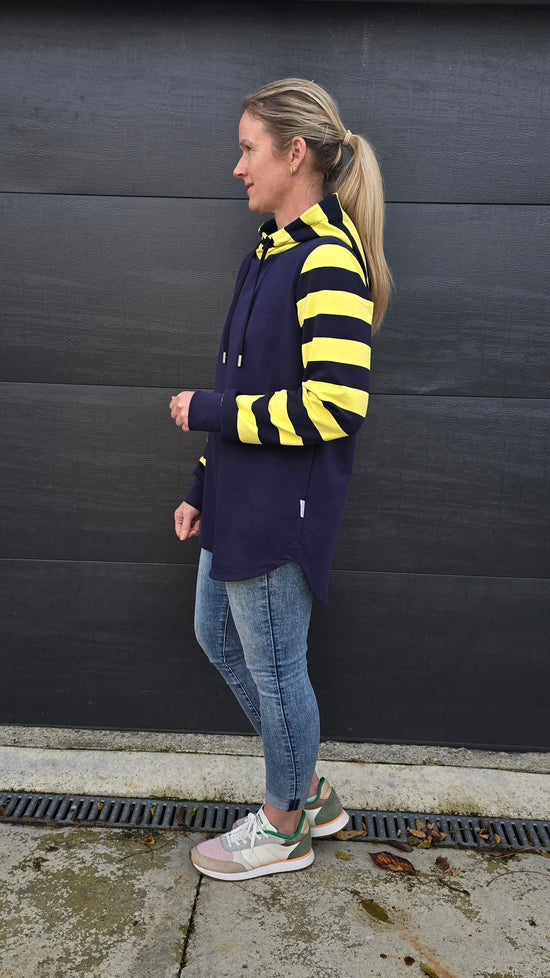Harper hoodie - Navy/Lemon Pre-order
