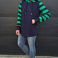 Harper hoodie - Navy/Green