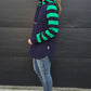 Harper hoodie - Navy/Green