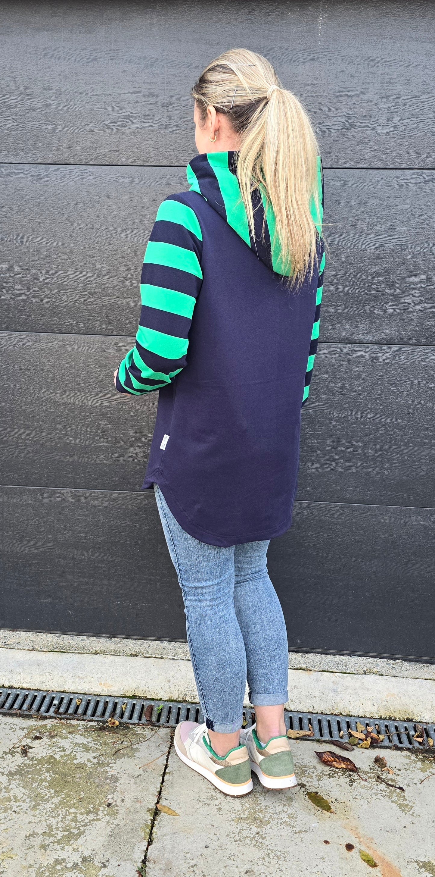 Harper hoodie - Navy/Green