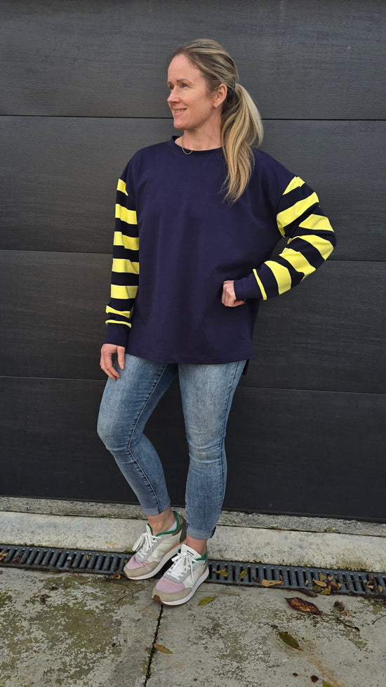 Weekender sweat - Navy/Lemon