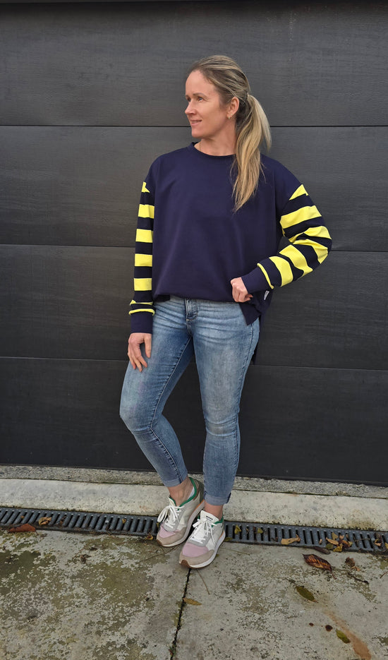Weekender sweat - Navy/Lemon